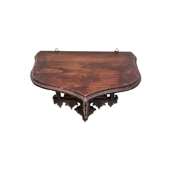 Antiek Duitse wandconsole met snijwerk, eind 19e eeuw – Wanddecoratie, Wood (photo 3 of 5)