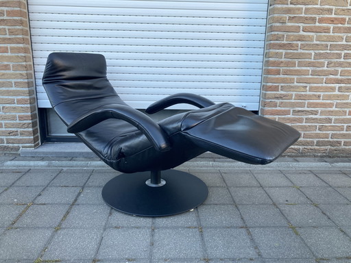 Jori Yoga Relax Medi Mono-Move, zwart leer, verstelbare hoofdsteun