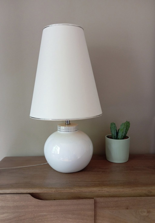 White floor lamp, white ceramic base, Beaulieu model by Envy / Portugal