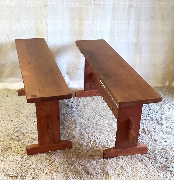 Image 1 of Panche in pino massello - anni '80