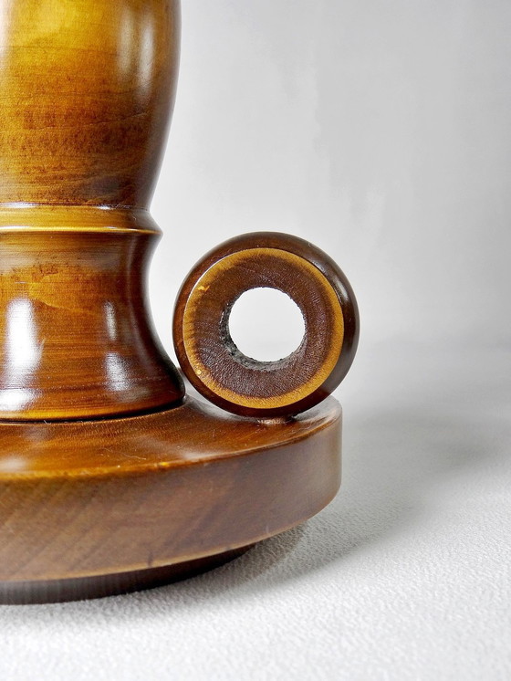 Image 1 of Large Vintage Hand-Turned Wood Candleholder