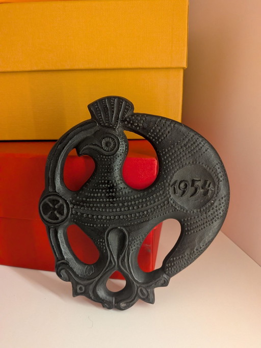 VINTAGE 1954 Ewald Mataré "Phönix" Cast Iron Wall Plaque By Buderus