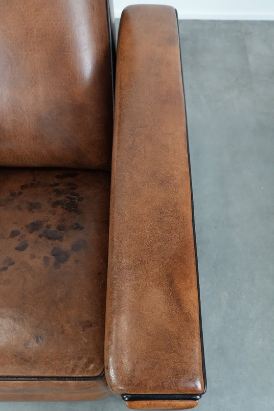 Image 1 of Poltrona reclinabile regolabile in pelle di pecora dal design elegante