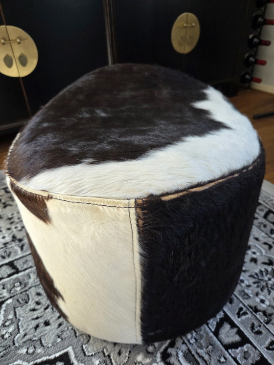 Image 1 of Ikea Cowhide Pouf - swivel