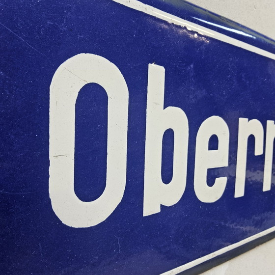 Vintage German Enamel Street Sign "Obermühlgasse" Frankfurt, Wall decoration, Metal, White (photo 5 of 15)