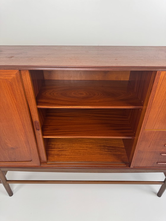 Image 1 of Danish teak sideboard with bar and automatic light - Mid - Century Elegance