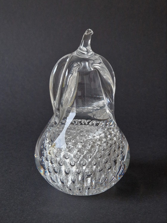 Image 1 of FM Konstglas - Pera maciza con polvo de plata - Arte en vidrio