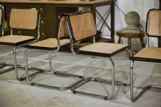 Set di 6 sedie Cesca B32 di Marcel Breuer anni '70 – Sedie da pranzo, Legno, polished steel, Bauhaus (photo 8 of 14)