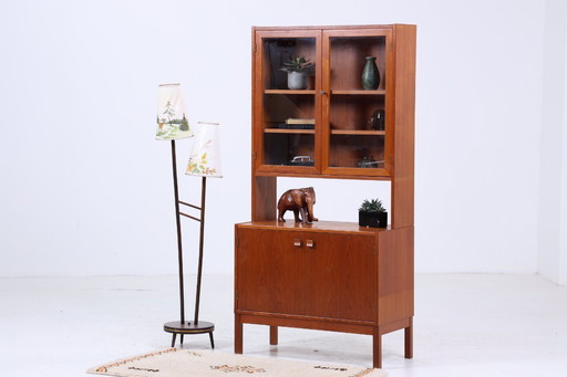 Beautiful vintage teak shelf | Mid - Century display cabinet | 60s retro display cabinet wood storage #05-30