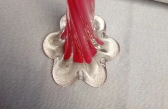 Vase Soliflore Rouge Rubis avec Pied Torsadé – Verre (photo 4 of 5)