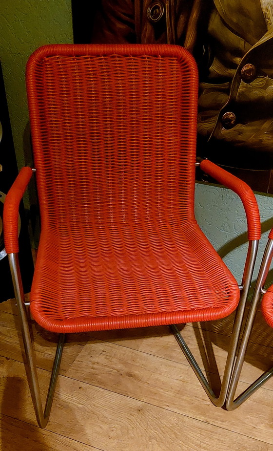 Image 1 of 2 sedie Tecta speciali, rosse invece che nere, molto belle