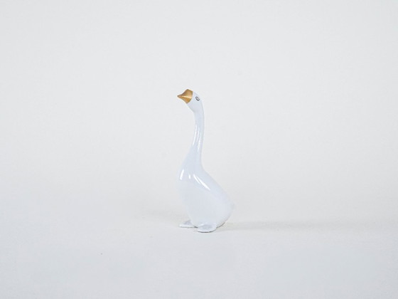 Image 1 of Figurine d'oie en porcelaine, design hongrois, années 1960, fabriquée par Holloháza