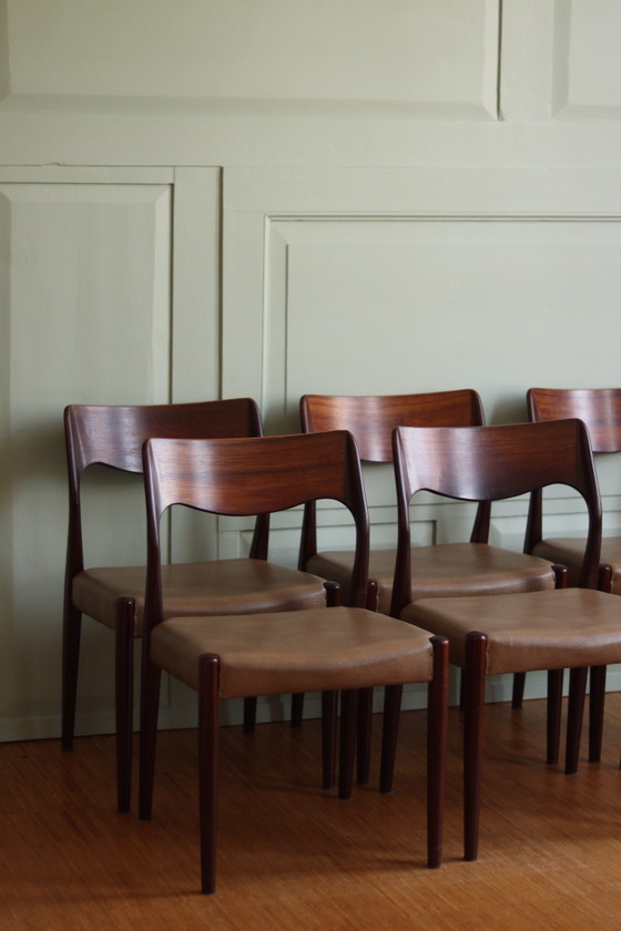 Fristho set 6 palissander chairs | mid century design | scandinavian design – Sedie da pranzo, Legno (photo 2 of 6)