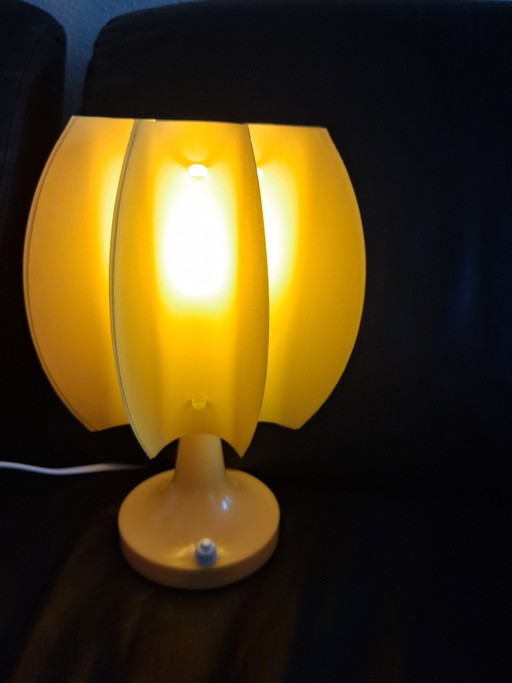 Zicoli space-age slatted table lamp, Yellow 1970, Zicoli Leuchten ,back lamp to the seventies.