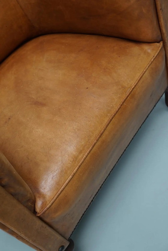Image 1 of Vintage Nederlandse cognackleurige leren clubfauteuil