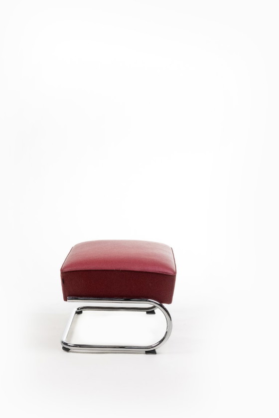 Image 1 of 1x Thonet S411 + ottoman - Red leather