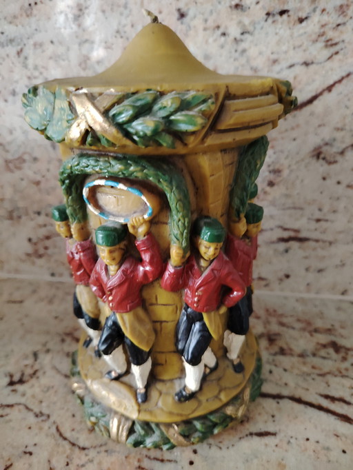 Schäfflertanz Schäffler Dance Folk Dance Grande bougie votive vintage en cire d’abeille