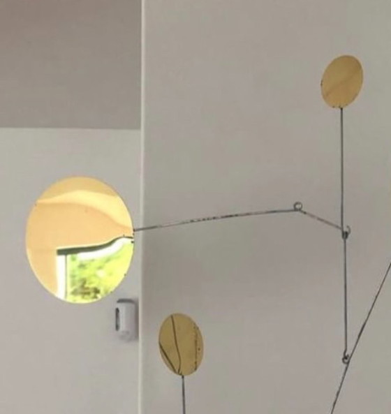 Image 1 of Grote mobiele sculptuur in messing Space Age