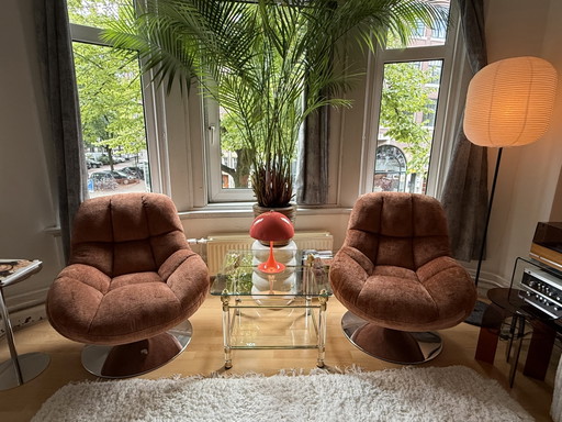 2 Unieke grote Vintage Bijzettafels Hollywood Regency-stijl/Mid Century Modern – Glass, Plexiglass (photo 2 of 15)