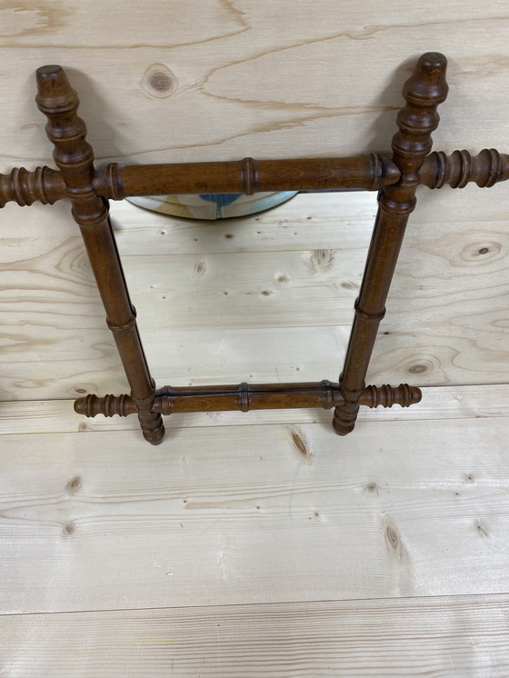 Image 1 of Vintage Franse bamboe spiegel