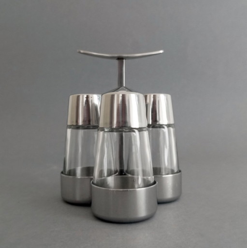 Menaje modernista Art Déco de Gio Ponti para sal y pimienta y especias para Krupp Austria, década de 1950