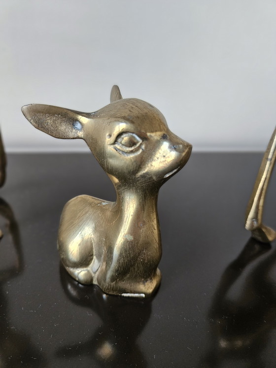 Image 1 of Brass Bambi set of 3