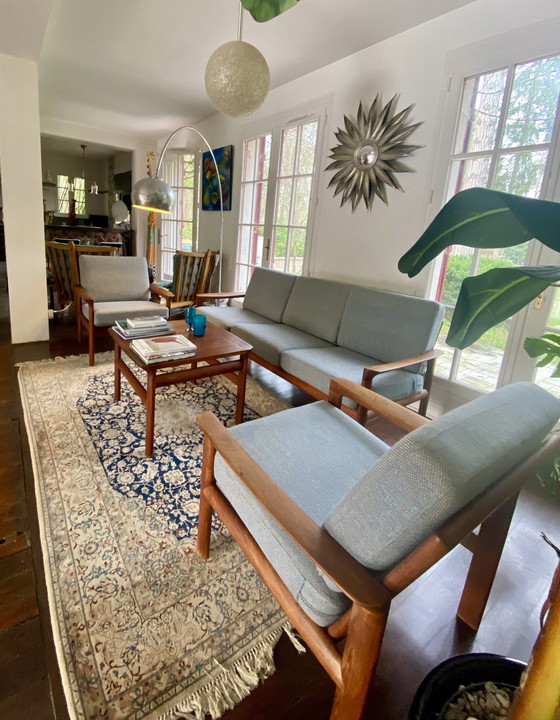 Image 1 of Ensemble de salon scandinave en teck massif – Komfort, Danemark, années 1960