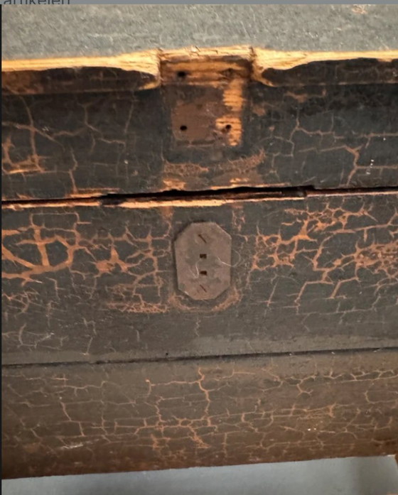 Image 1 of Auténtica maleta de cabina/viaje, color negro/marrón craquelado.