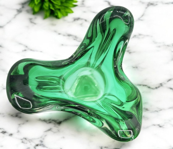 Image 1 of Murano - Smaragdvase von Fratelli Tosi