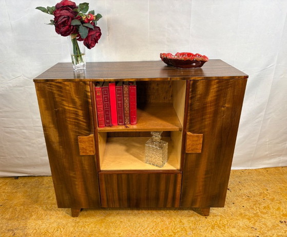 Image 1 of Art Deco Vintage Walnut Display Cabinet (Circa 1930–1940)  A charming and beautifully crafted Art Deco cabinet dating from the 1