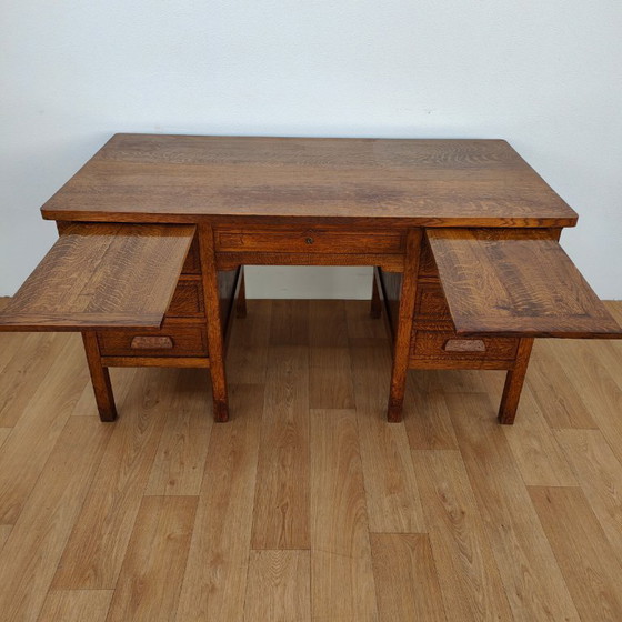 Image 1 of Antique wooden banker's desk desk workstation