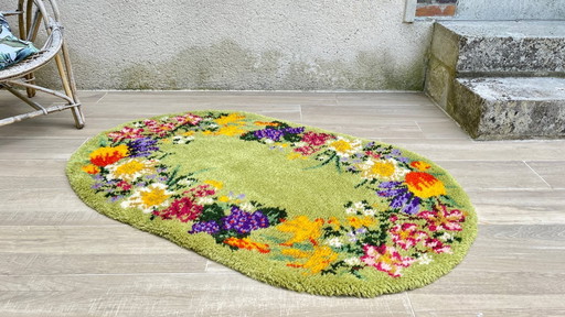1970s pure wool rug 144x88cm