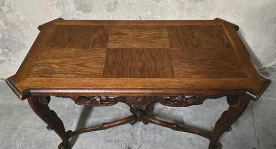 Image 1 of Mesa auxiliar de roble macizo – estilo Luis XV – finales del siglo XIX