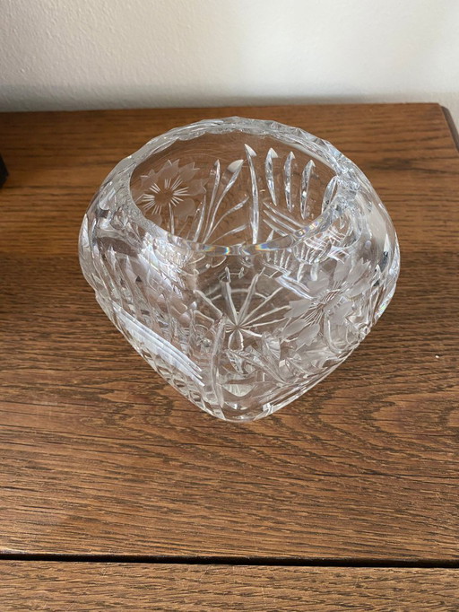 Vintage-Vase aus Kristall in Rautenform