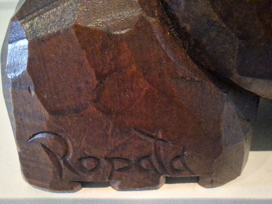 Unique Hand-Carved Māori Tekoteko Sculpture, Signed by Ropata (, Wood, Other, Brown (photo 7 of 13)