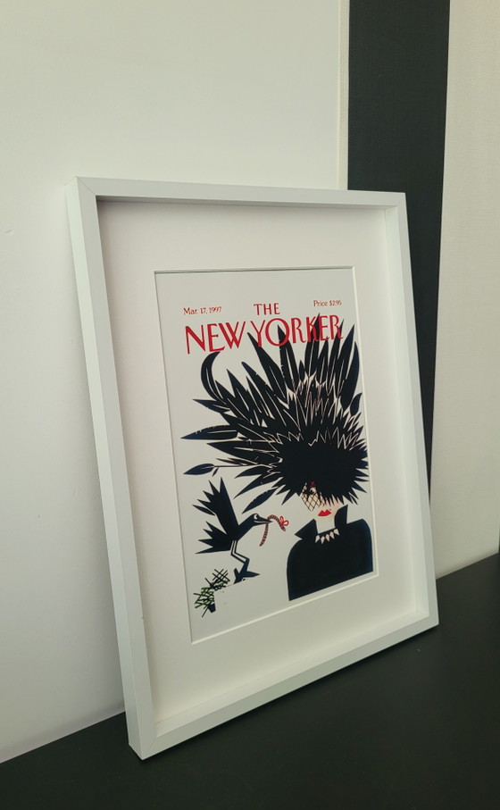 Image 1 of Iconische print van The NewYorker met passe-partout ingelijst.