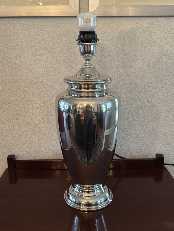 Image 1 of Luxe Franse Étain 95% lampvoet ('80) | Zwaar klassiek-chique designstuk