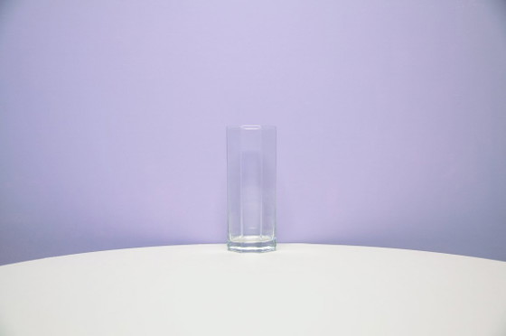 Octagonal glass vase, Transparent, Scandinavian (photo 5 of 5)