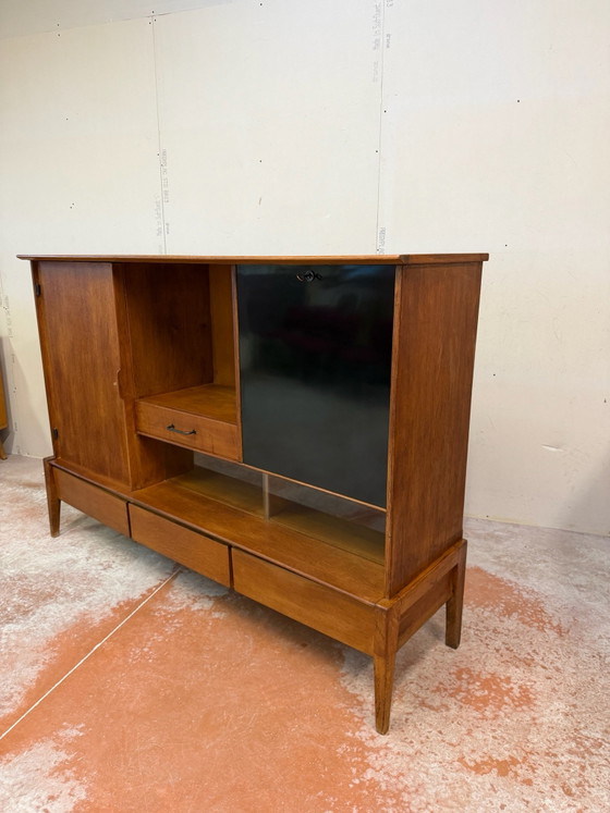 Solid oak design Sideboard attributed to Charles Ramos, vintage from the 60s, Wood, Black (photo 2 of 15)