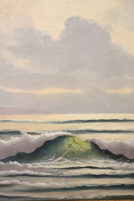 Image 1 of Olieverfschilderij op canvas gesigneerd L. Boulnois, Zeegezicht