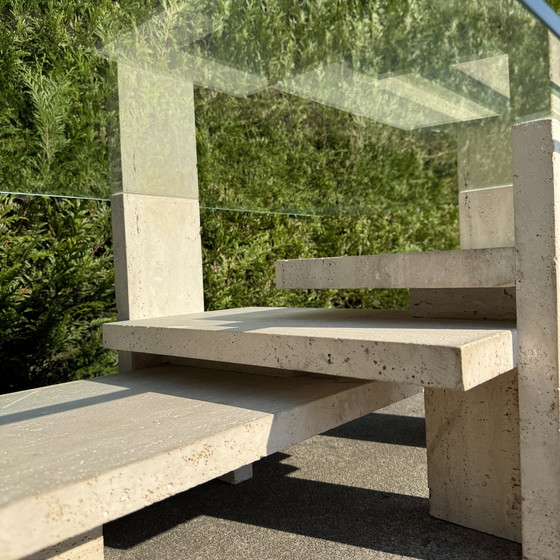 Image 1 of Tableaux Brutalist travertin