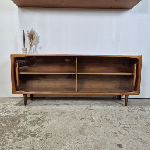 Dyrlund vintage 1960s Danish sideboard, dresser, wall unit display cabinet