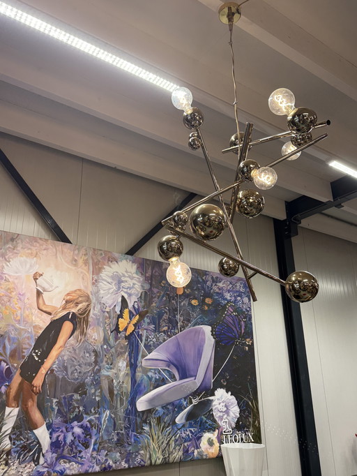 Brand van Egmond Galaxy Lámpara de araña dorada satinada D100