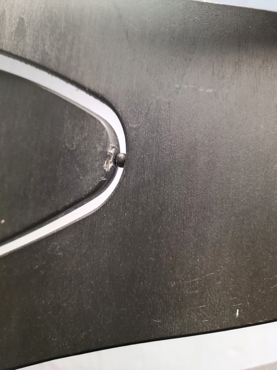 Image 1 of Geometric wavy wooden room divider screen 