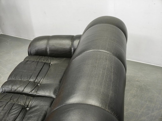 Image 1 of 1970s Italian Two-Seat Sofa by Adriano Piazzesi in Chrome and Leatherette