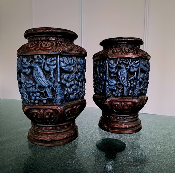 Image 1 of Set di 2 vasi in pietra di metà secolo