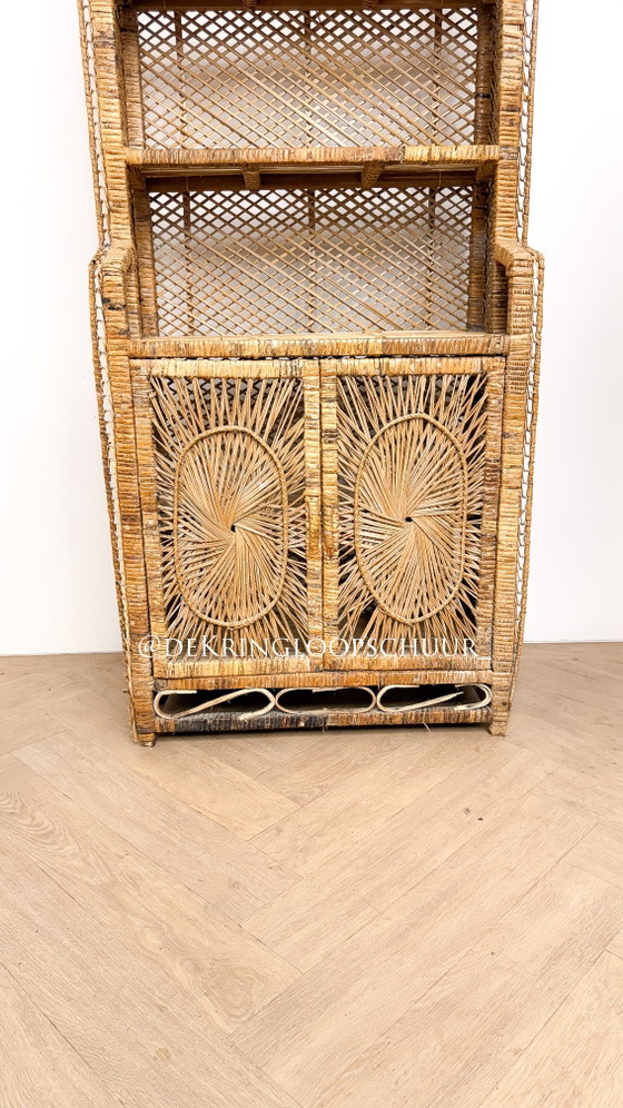 Mobile ad arco vintage in rattan con motivo a raggiera – Armadi a muro, Bamboo (photo 6 of 8)