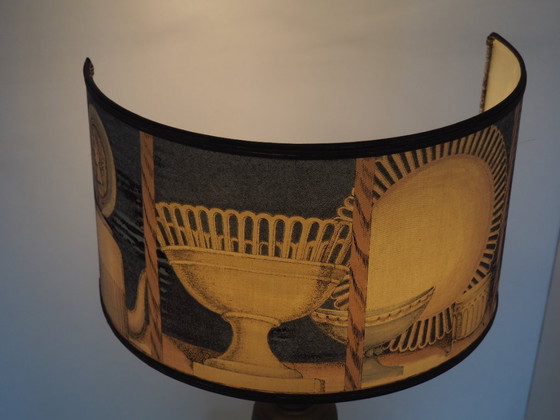 Image 1 of Large Filagree bronze table lamp/shadow Fornasetti fabric