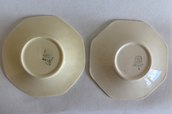 Image 1 of Set of 2 Societe Ceramique "Beatrix" cups and saucers