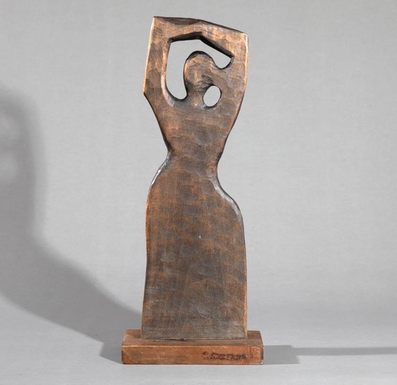 Image 1 of Pawel Szczerba wooden sculpture “Nike” 1959 signed